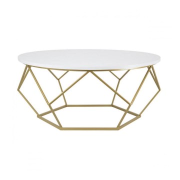 Koffie Tafel DIAMOND 41,5x90 cm goud/wit