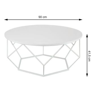 Koffie Tafel DIAMOND 41,5x90 cm wit