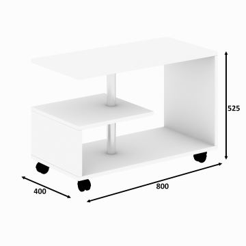 Koffie Tafel KARANFIL 52,5x80 cm wit