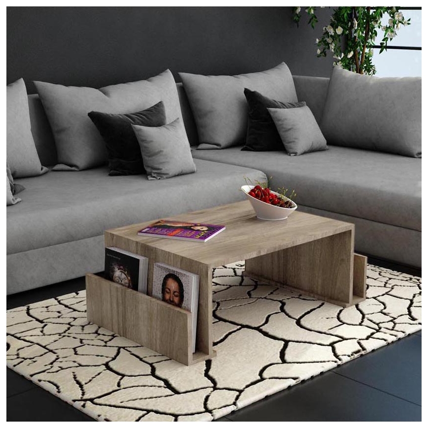 Koffie Tafel MAGAZIN 37x95 cm bruin