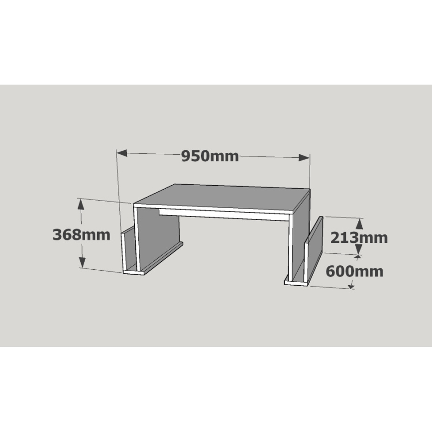 Koffie Tafel MAGAZIN 37x95 cm bruin