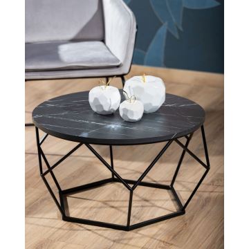 Koffie Tafel MARMUR 40x70 cm zwart