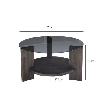 Koffie Tafel MONDO 40x75 cm grenen/zwart