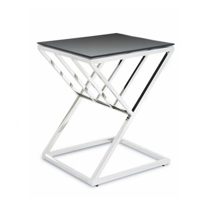 Koffie Tafel OBLIC 40x45 cm chroom/zwart