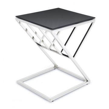 Koffie Tafel OBLIC 40x45 cm chroom/zwart