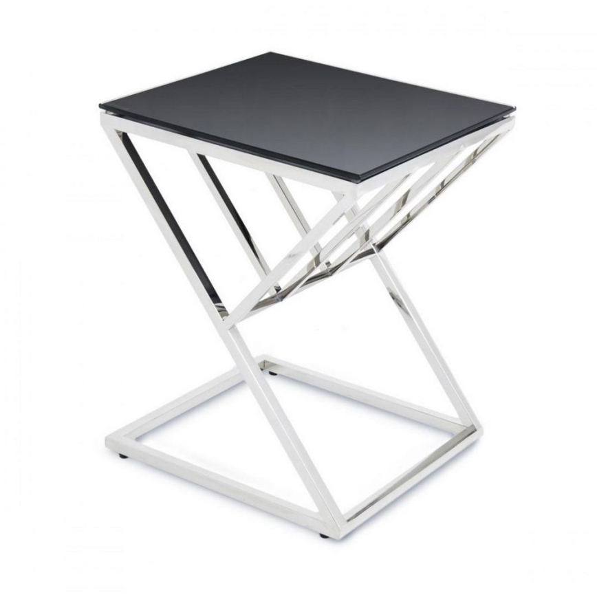 Koffie Tafel OBLIC 40x45 cm chroom/zwart