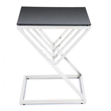 Koffie Tafel OBLIC 40x45 cm chroom/zwart