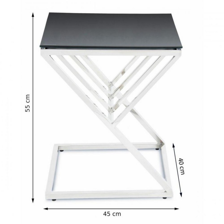 Koffie Tafel OBLIC 40x45 cm chroom/zwart