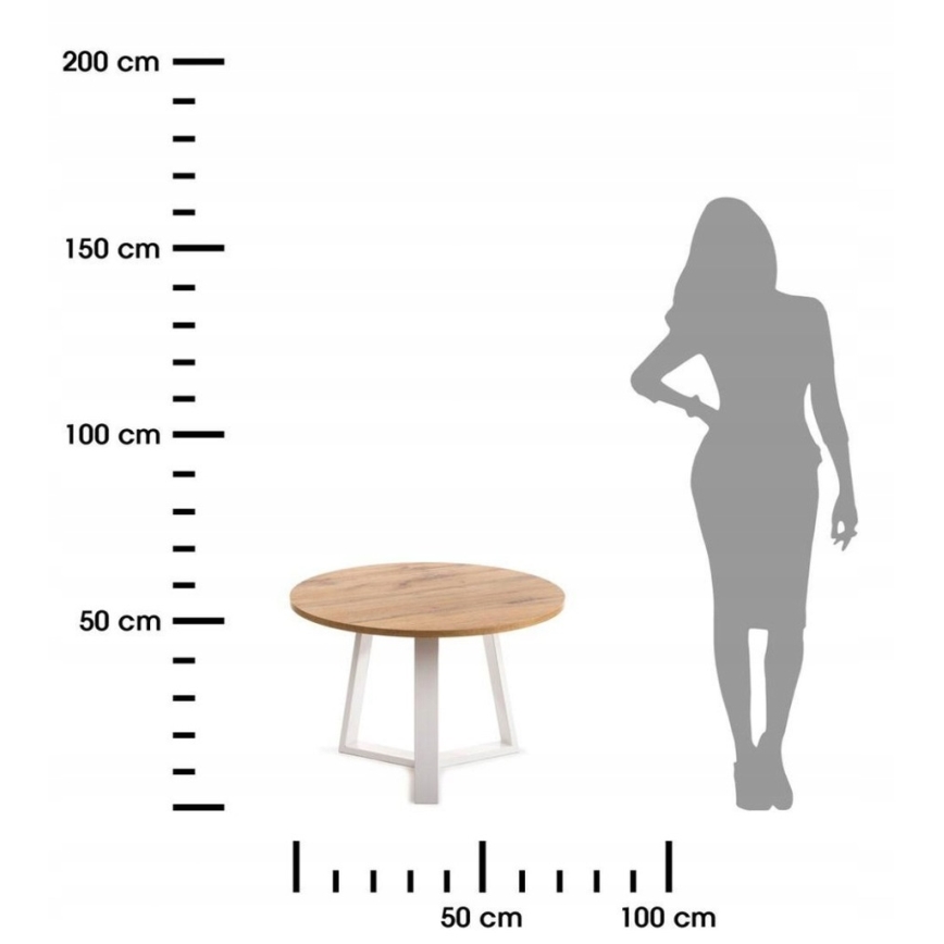 Koffie Tafel TRILEG 48x70 cm wit/bruin