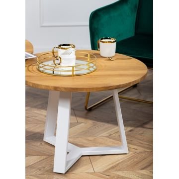 Koffie Tafel TRILEG 48x70 cm wit/eiken