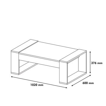 Koffie Tafel VENUS 38x102 cm crème/bruin