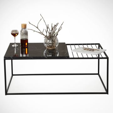 Koffie Tafel  ZINUS 43x95 cm zwart