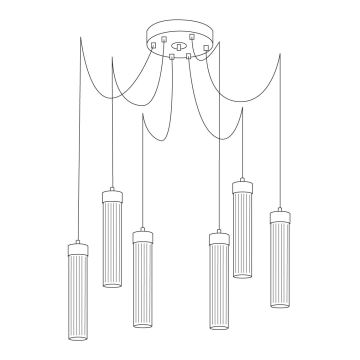Kolarz 6009.30650 - Hanglamp aan een koord RAGGIO 6xE14/25W/230V zilver