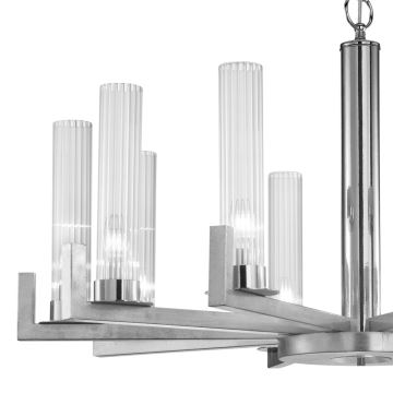 Kolarz 6009.81050 - Hanglamp aan een ketting RAGGIO 10xE14/25W/230V zilver