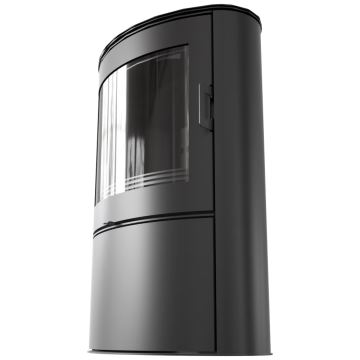 Kratki - Cheminée en acier avec fermeture de porte automatique 10kW 150 mm noir