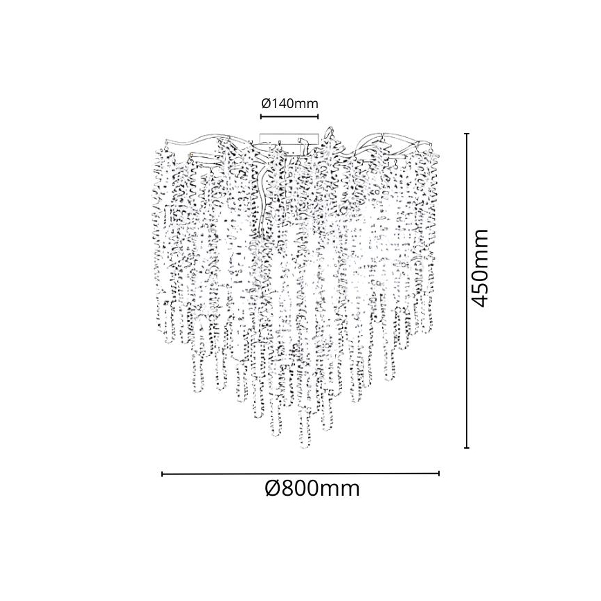 Kristallen hangende kroonluchter 12xG9/40W/230V goud