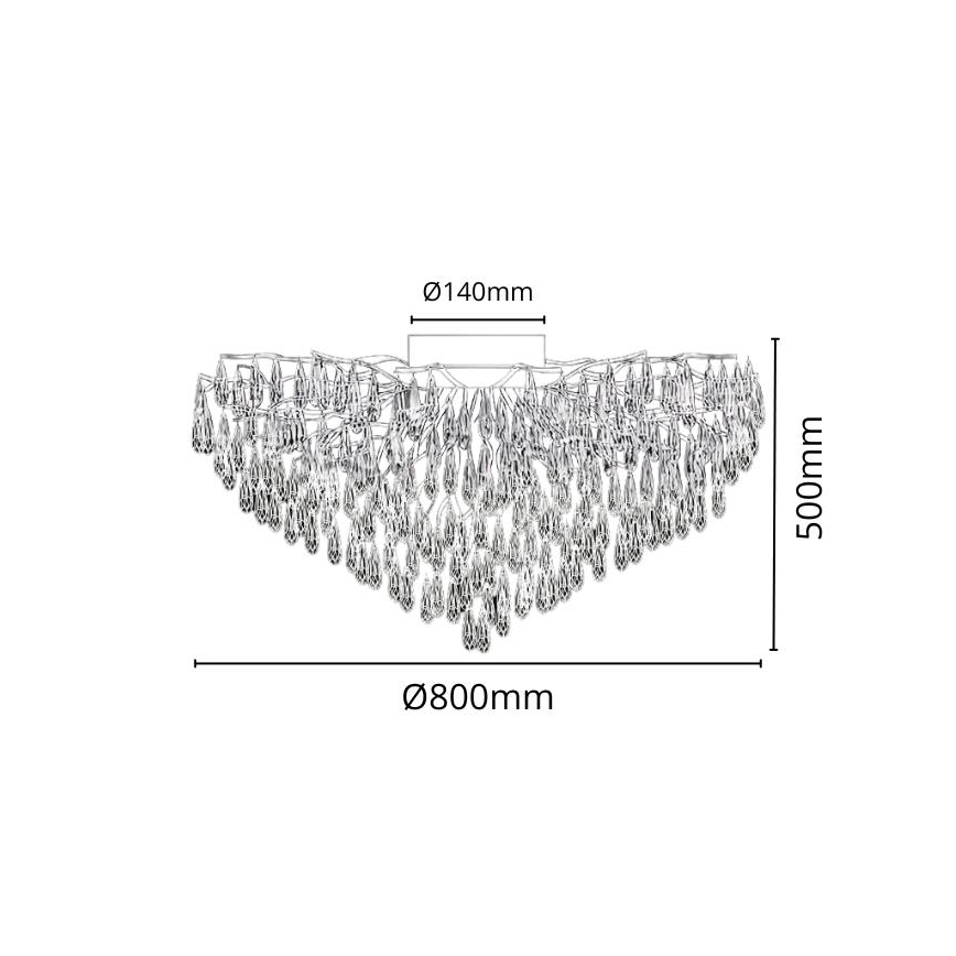 Kristallen hangende kroonluchter 12xG9/40W/230V goud