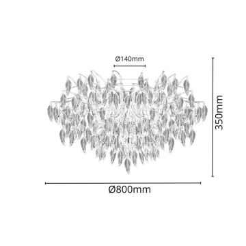 Kristallen hangende kroonluchter 12xG9/40W/230V zwart