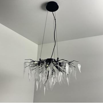 Kristallen hanglamp aan een koord 10xG9/40W/230V zwart