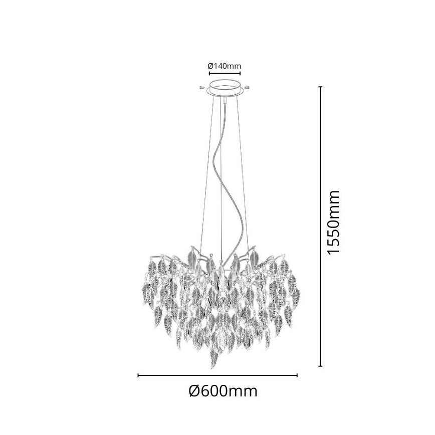 Kristallen hanglamp aan een koord 10xG9/40W/230V zwart