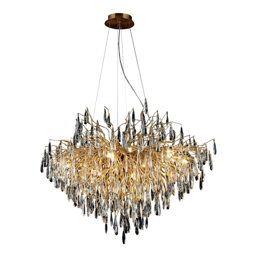 Kristallen hanglamp aan een koord 11xG9/40W/230V goud