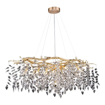 Kristallen hanglamp aan een koord 12xG9/40W/230V goud