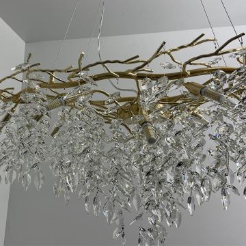 Kristallen hanglamp aan een koord 12xG9/40W/230V goud