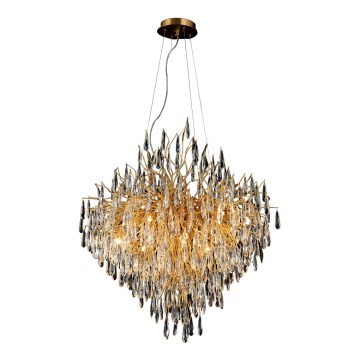 Kristallen hanglamp aan een koord 12xG9/40W/230V goud