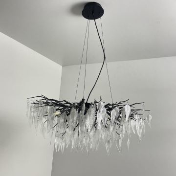 Kristallen hanglamp aan een koord 12xG9/40W/230V zwart