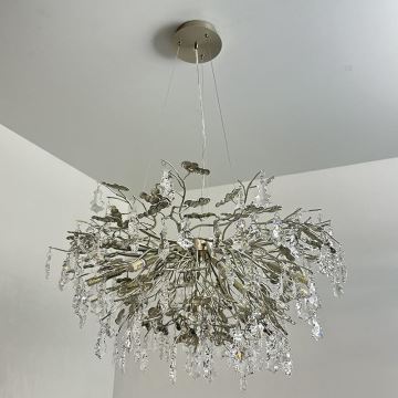 Kristallen hanglamp aan een koord 13xG9/40W/230V chroom