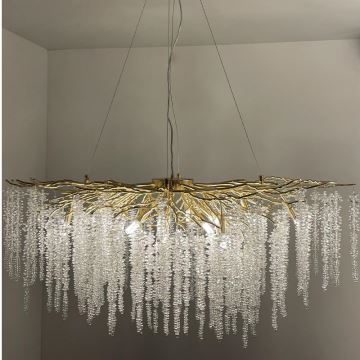 Kristallen hanglamp aan een koord 13xG9/40W/230V goud