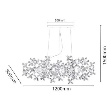 Kristallen hanglamp aan een koord 13xG9/40W/230V kleurrijk