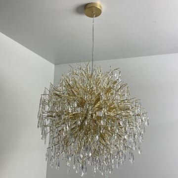 Kristallen hanglamp aan een koord 24xG9/40W/230V goud