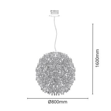 Kristallen hanglamp aan een koord 24xG9/40W/230V goud