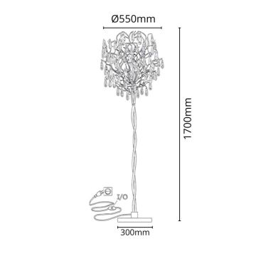 Lampadaire en cristal 5xG9/40W/230V doré