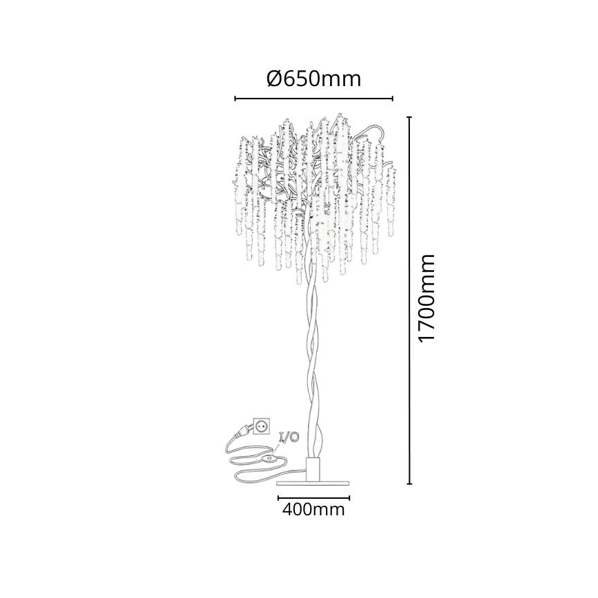 Lampadaire en cristal 5xG9/40W/230V doré