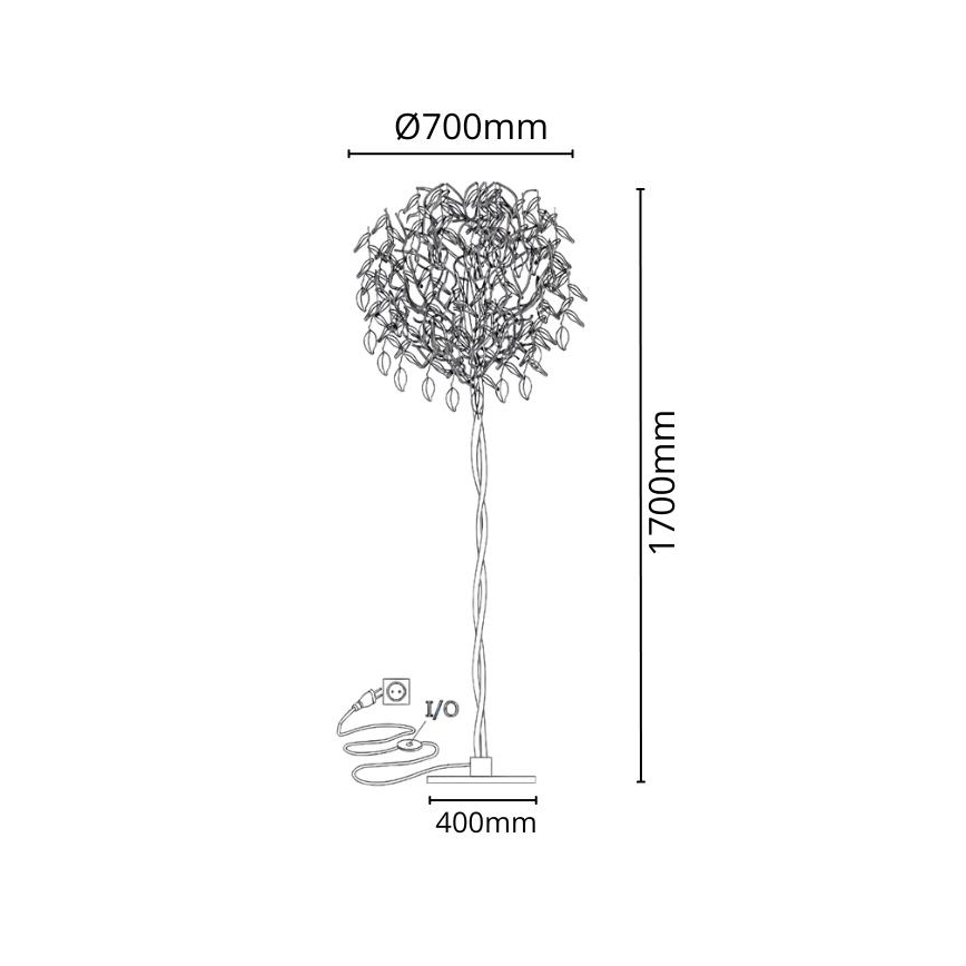 Lampadaire en cristal 5xG9/40W/230V doré