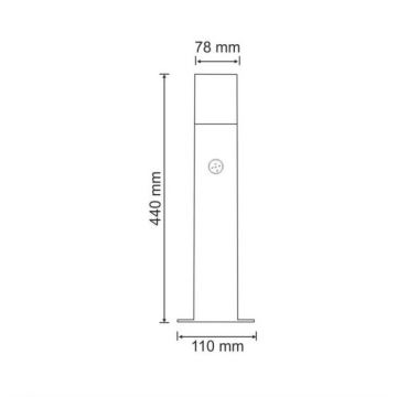 Lampadaire extérieur avec détecteur NEW YORK 1xE27/40W/230V IP44