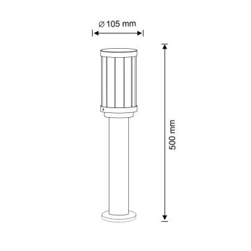 Lampadaire extérieur FIORD 1xE27/10W/230V IP44