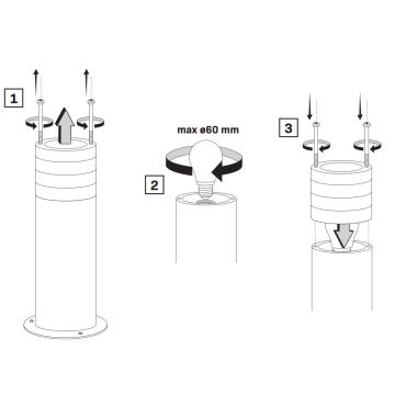 Lampadaire extérieur RINO 1xE27/12W/230V IP54 44 cm noir