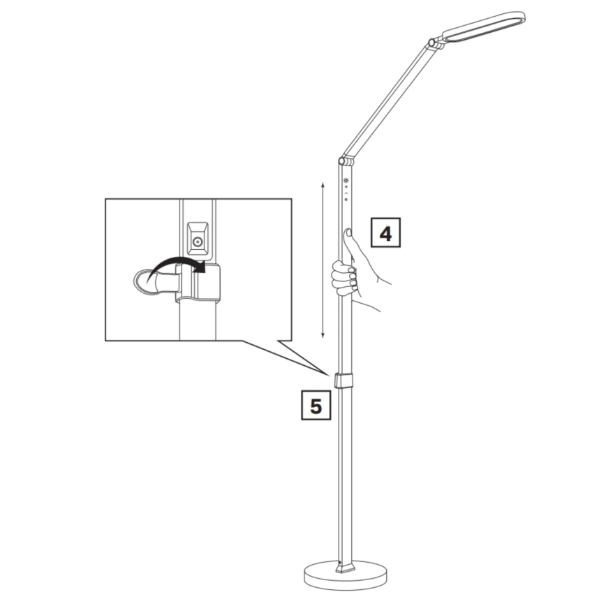 Lampadaire tactile LED à intensité variable FERRARA LED/13W/230V 3000/4000/6000K blanc