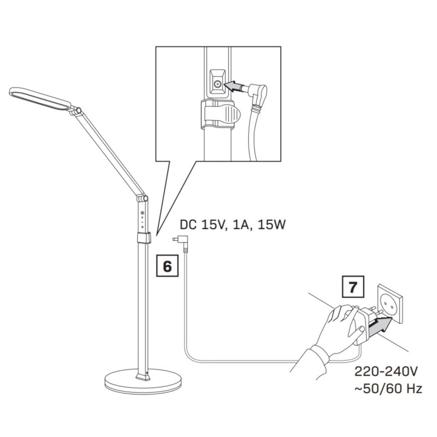 Lampadaire tactile LED à intensité variable FERRARA LED/13W/230V 3000/4000/6000K blanc