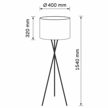 Lampadaire TEKLA 1xE27/20W/230V noir