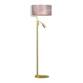 Lampadaire ZIGGY 1xE27/40W/230V + 1xGU10/MR11/7W rose/doré