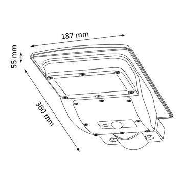 Lampe de rue solaire LED avec capteur STREET LED/3W/3,2V IP65 + télécommande