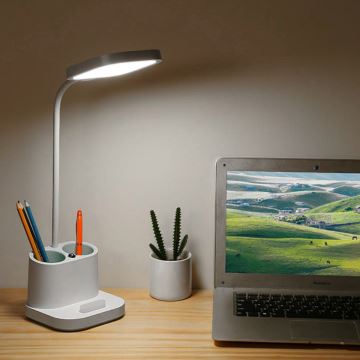 Lampe de table à intensité variable LED avec support et batterie portative LED/5W/5V 2400mAh