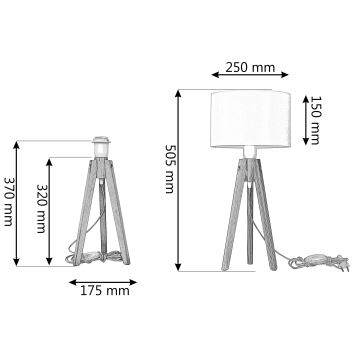 Lampe de table ALBA 1xE27/60W/230V blanc/pin