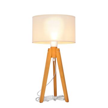 Lampe de table ALBA 1xE27/60W/230V crème/chêne