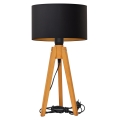 Lampe de table ALBA 1xE27/60W/230V noir/doré/chêne