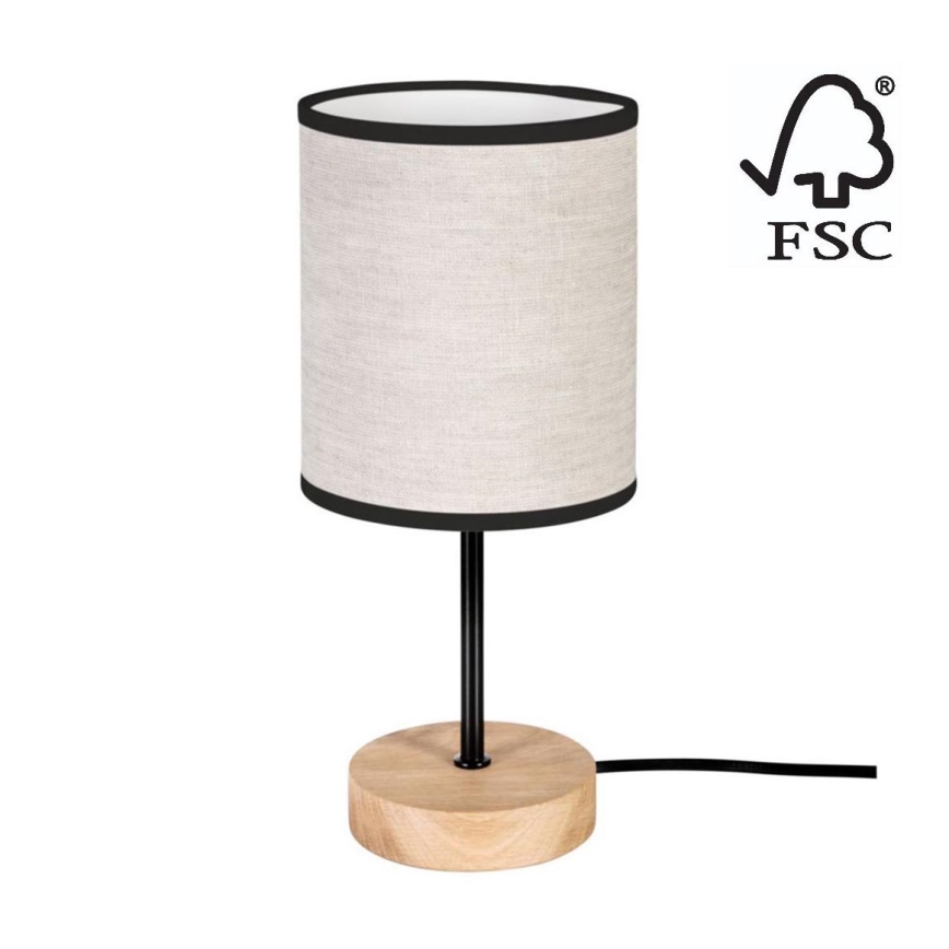 Lampe de table BOHO 1xE27/25W/230V chêne - certifié FSC